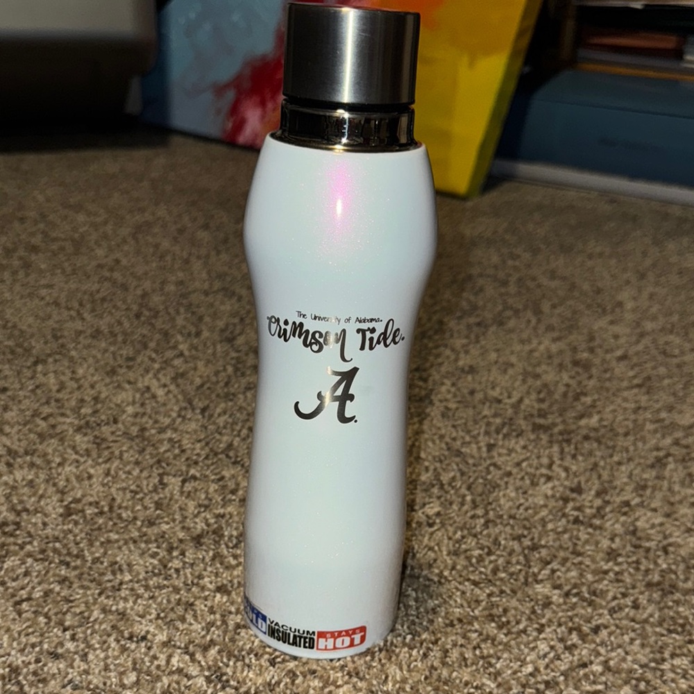 Alabama Crimson Tide Insulated Bottle - NWOT - white w/silver